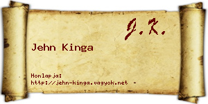 Jehn Kinga névjegykártya
